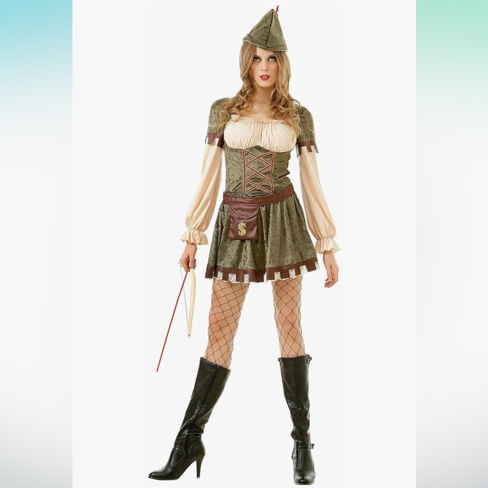 NWT Lady Robin Hood Halloween Costume Medieval Ren Faire Women's Dress Medium